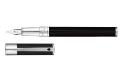 S.T. Dupont D-Initial Zwart Chroom Vulpen -Pen Winkel 260203 S T Dupont D Initial Fountain Pen Black Chrome 3