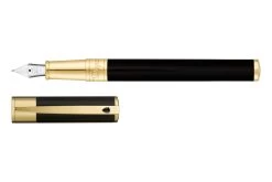 S.T. Dupont D-Initial Black Gold Vulpen -Pen Winkel 260205 S T Dupont D Initial Fountain Pen Black Gold 3