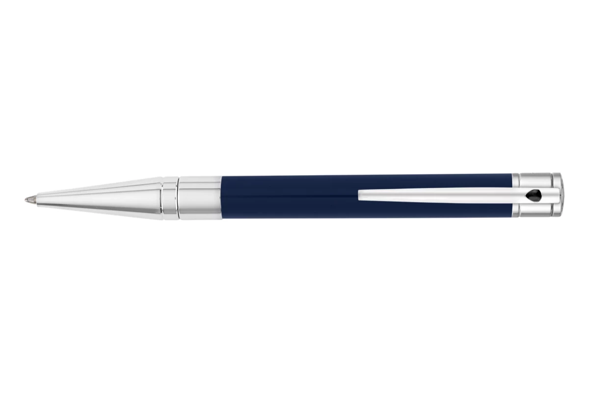 S.T. Dupont D-Initial Blue Chrome Balpen 1 S.T. Dupont D-Initial Blue Chrome Balpen