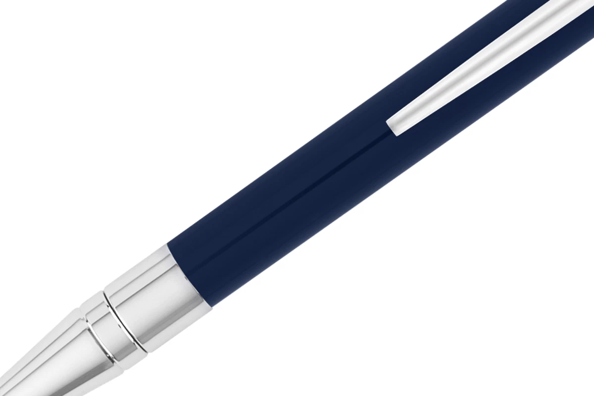 S.T. Dupont D-Initial Blue Chrome Balpen 2 S.T. Dupont D-Initial Blue Chrome Balpen - Afbeelding 2