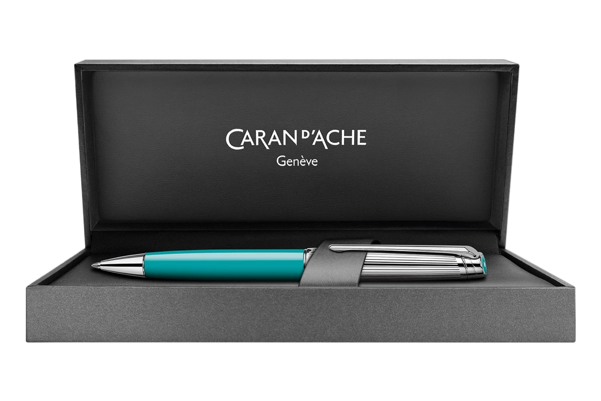 Caran D'Ache Léman Bicolor Turquoise Balpen 2 Caran D'Ache Léman Bicolor Turquoise Balpen - Afbeelding 2