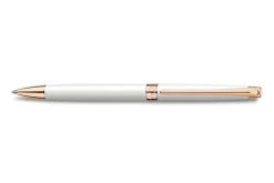 Caran D'Ache Léman Slim White Rose Gold Balpen
