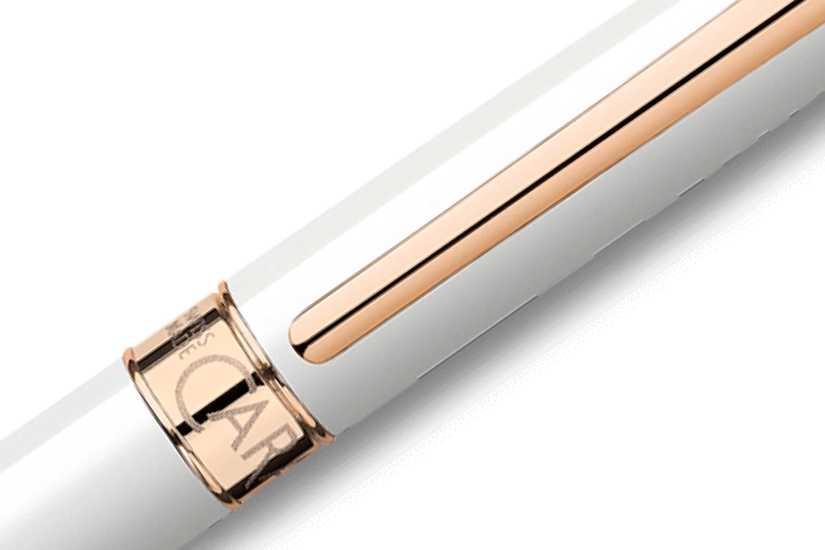 Caran D'Ache Léman Slim White Rose Gold Balpen 2 Caran D'Ache Léman Slim White Rose Gold Balpen - Afbeelding 2