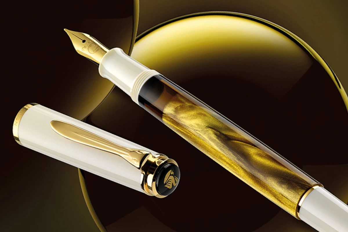 Pelikan Classic M200 Gold Marbled Vulpen 2 Pelikan Classic M200 Gold Marbled Vulpen - Afbeelding 2