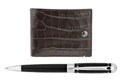 S.T. Dupont D-Line Black ST Balpen & Portemonnee Set
