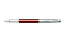 Sheaffer 100 Brushed Chrome Red Vulpen